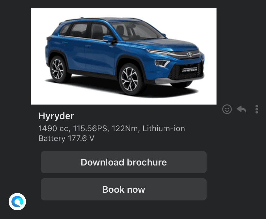 Send Rich Cards via Bot